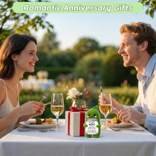 to My Wife Romantic Anniversary Wedding Gifts for Wife I Love My Wife Birthday Gift Ideas for Women Best Wife Present Gifts for Wife, Anniversary Birthday Gifts for Wife Handmade Crochet Pickle B0F18KSP6S