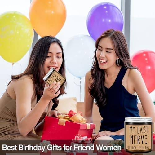 Homsolver Birthday Gifts for Women, Funny Friendship Gift for Best Friend - My Last Nerve Lavender Candle - Unique Birthday Gifts for Women, Her, Mom, BFF, Sister