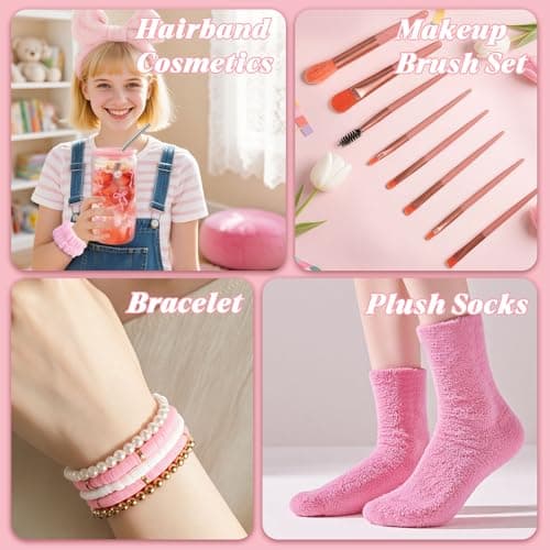 TUZELIYA Exquisite Birthday Gifts for Girls Teens - Best Birthday Presents for Her - Pink Unique Gift Baskets for Women - Back to School Gifts for Best Friends Girlfriend Daughter Mom Sister Coworker B0FMRHHVX6