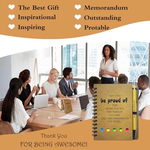 2026 Inspirational Spiral Notebook 10 Sets Portable Employee Appreciation Gifts Bulk Journals with Sticky Note Pen for Teachers Students Friends Colleagues Volunteer Nurse and Family Thank You Gifts B0DPKGP4F4