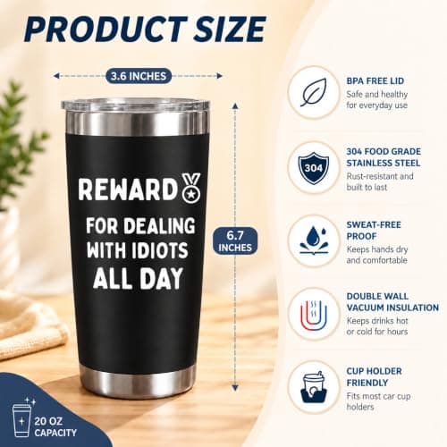 Funny Office Gifts for Coworker, Boss Lady, Manager, Leader-Tumbler 20oz Funny Gifts for Boss Coworkers Teacher Nurse-Bosses Day Gifts for Women B0HF3MH1B9