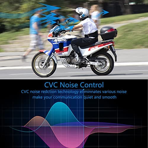 Wipeeyes Motorcycle Headset E1 Helmet Intercom Headset with CVC Noise Cancellation Stereo Music IPX6 Waterproof for Full face Helmet
