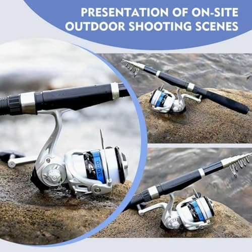Telescopic Fishing Rod and Reel Combo Set, 2PCS Collapsible Fishing Poles, Fishing Kit with Spinning Reel Fishing Pliers and Lip Gripper, Travel Saltwater Freshwater Fishing Gear for Adults Beginners