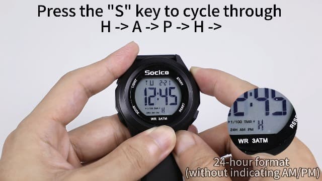 SOCICO Mens Digital Watch Sports Waterproof Outdoor Large Face Military Watches with Stopwatch Back Light Alarm Date Display