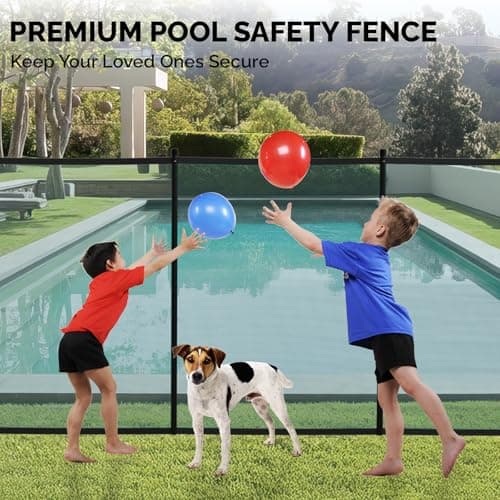 VINGLI Pool Fence 5Ft x 48Ft Swimming Pool Fence in Ground Pool Safety Fencing, Black