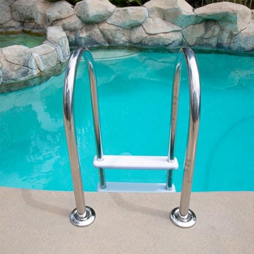 XtremepowerUS 5-Step Swimming Pool Ladder, Non-Slip Steps Ladder for In-Ground Stainless Steel Step for Indoor/Outdoor Pool, (5 Step)