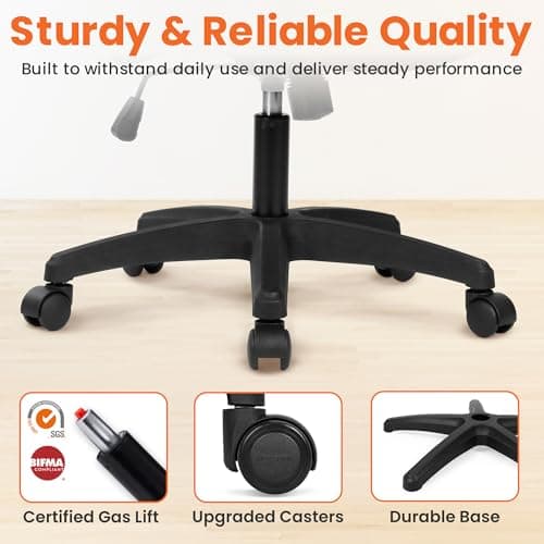 NEO CHAIR Office Desk Gaming Chair Computer High Back Mesh Seat with Rolling Wheels Ergonomic Adjustable Comfy Flip-up Armrests Lumbar Support Height for Home (Black)