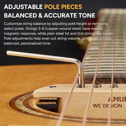 AMUMU SP60BCM Magnetic Passive Soundhole Humbucker Pickup for Acoustic Guitars