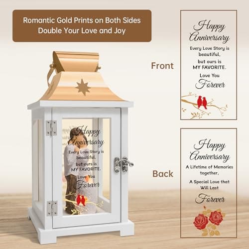 Wedding Anniversary Lantern Gift for Couple Wife Women Her Husband, Best Anniversary Wedding Gift for Couple Wife Parents 1st, 5th, 25th, 50th