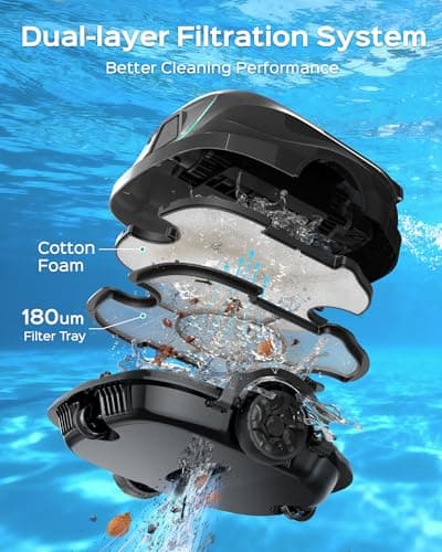 (2025 Upgraded) WYBOT A1 Pool Vacuum for Above Ground Pool, Automatic Cordless Robotic Pool Cleaner with 120 Mins, Double Filters, LED Indicator, 2.5H Charging, Ideal for Plat Pools