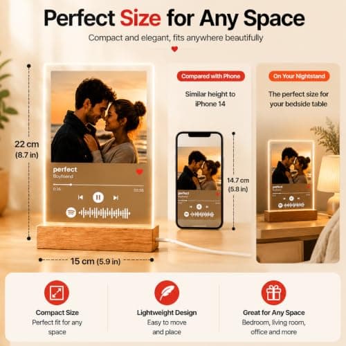 Personalized Gifts for Women Men - Acrylic Spotify Song Plaque - Spotify Plaque Custom Photo Gifts for Boyfriend Girlfriend - Customized Gifts for Him Her B09CG5CWG5