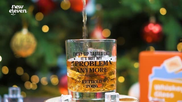 NewEleven First Christmas Retirement Gifts For Men 2025 - Coworker Leaving, Goodbye Gift, Farewell Gifts For Coworkers, Friends, Dad, Grandpa - Retirement Gift From Friend, Colleague - Whiskey Glass