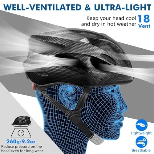 Zacro Adult Bike Helmet Lightweight for Men Women Comfort with Pads&Visor, Certified Bicycle Helmet for Adults Youth Mountain Road Biker