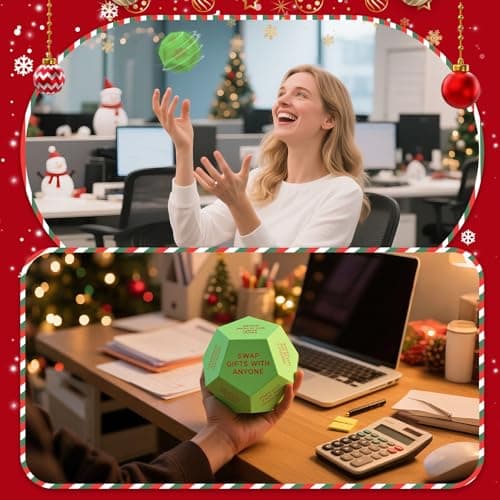 Santa Swap Gift Exchange Dice, 3 * 3in Exchange Gifts Family Game, Christmas Stocking Stuffers Gift Exchange Dice Games for Boys and Girls, Gifts for Xmas, Birthday, Party and Family Night, Holiday