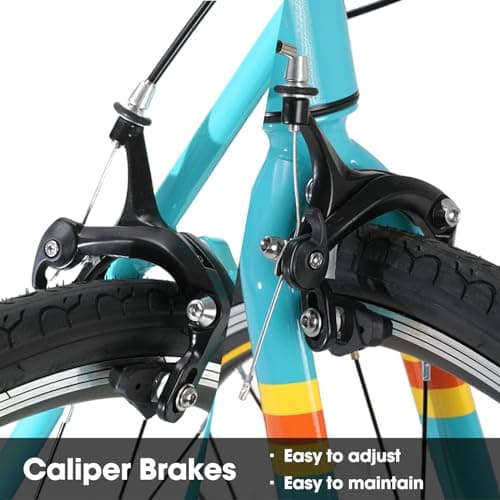 HILAND 700c Road Bike 14 Speed, Aluminum Frame Racing Bike, City Commuter Bicycle for Men Women