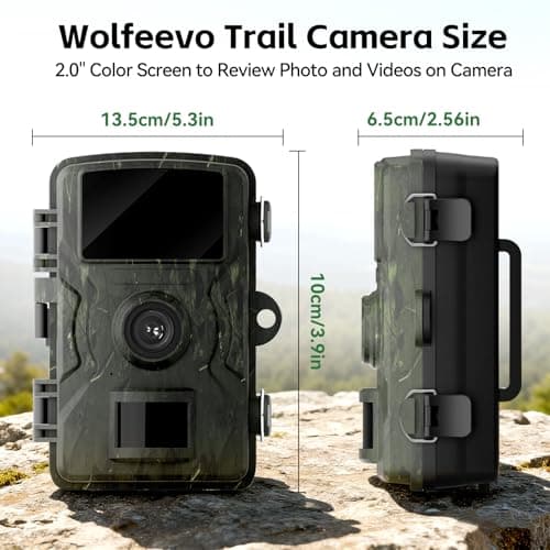 Trail Camera, 36MP 2K 0.1S Trigger Motion Activated,Game Camera with Night Vision IP66 Waterproof 2.0''LCD 90° Cam Lens for Outdoor Scouting Wildlife Monitoring Home Security, Gifts for Men