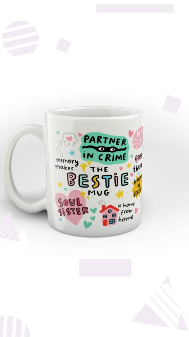 Gossby Bestie Coffee Mug - Best Friend Gift For Women - Friendship Gift for Female Friend - Friendship Gifts For Women Birthday - Gifts For Close Female Friends - 11oz White Ceramic Cup