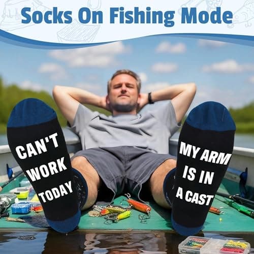Gifts for Fishermen Fishing Lovers Gifts for Men Cool Fisherman Stuff for Mens Unique Fishing Accessories for Men with Keychain Mug Hat Socks B0FWJFQ3HG