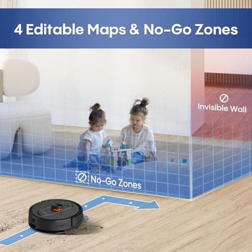 Robot Vacuum and Mop with Self-Emptying, Robotic Vacuum with 90-Day Hands-Free, Mapping, 5000Pa, LiDAR Navigation, Cleaning, Wi-Fi/App/Alexa Control, No-Go Zones,Ideal for Pet, Hard Floors, Carpet