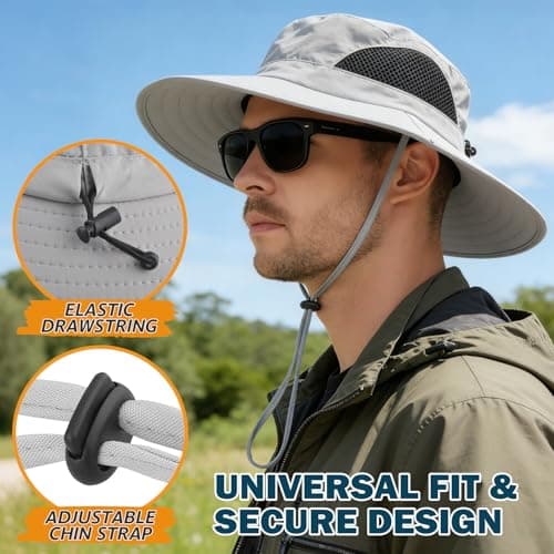EINSKEY Wide Brim Sun Hat, UPF 50+ UV Protection Waterproof Packable Bucket Hat for Men & Women, Fishing Hiking Beach Garden