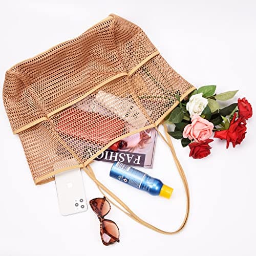 Tainehs Beach Bag - Mesh Tote Bag Beach Vacation Clothes for Women Pool Bag for Travel Pool Family Cruise Essentials 2026
