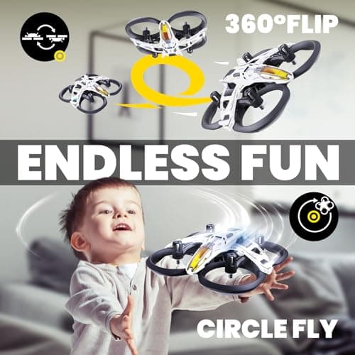 HISINGY MACH 500 Tiny Drones for Kids, Mini Micro Nano Indoor RC Quadcopter for Age 8-12 10-15 12-14,Kids Drone with LED Light,Optical Flow Positioning,3 Speeds,Toys Gifts for Teen Boys Girls