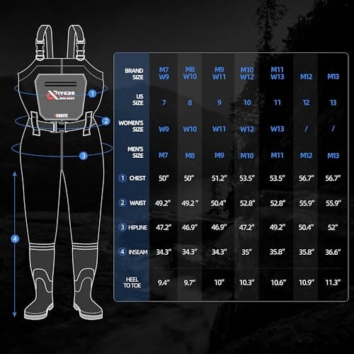 Upgraded 210D Nylon Chest Waders with Boots - Waterproof PVC Fishing & Hunting Waders for Men, Breathable Wading Gear