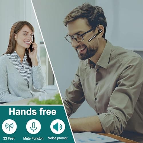 Kelazola Bluetooth Headset V5.1,Wireless Bluetooth Earpiece with CVC8.0 Dual Mic Noise Cancelling,500mAh Battery for 110H Work Time,Handsfree Earphones for Cell Phones/PC for Business Office/Driving
