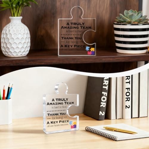 Teamwork Gift Best Team Ever Gifts a Truly Amazing Team Is Hard to Find Acrylic Puzzle Piece Plaque Office Decor Team Thank You Appreciation Gifts for Coworkers Colleagues Employees B0DQXPCPLH