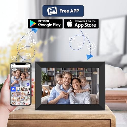 MEZED 10.1'' Digital Picture Frame，Smart Digital Photo Frame with 1280x800 IPS Touch Screen, Auto-Rotate and Slideshow, Easy Setup to Share Moments Via APP from Anywhere Anytime