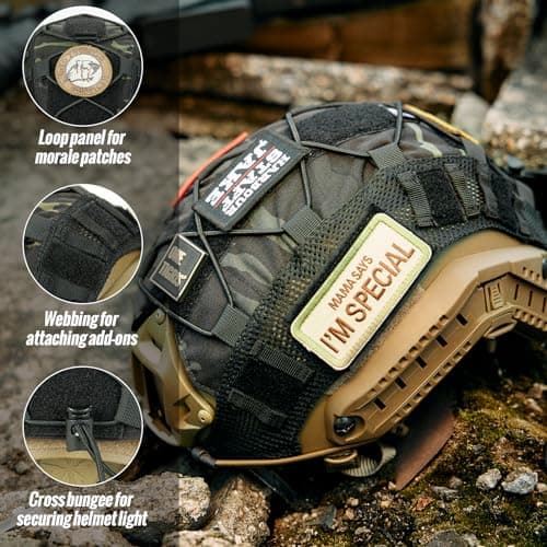 OneTigris Helmet Cover, Tactical Cloth Cover for Fast Helmet in Size L or M/L, XL or L/XL, Bump Helmet in Size XL or L/XL - ZKB12 No Helmet
