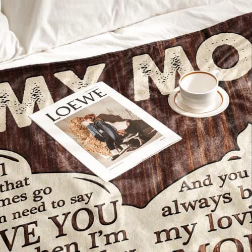 Gifts for Mom from Daughter, Mothers Day Birthday Gifts for Mom, Great Mother Gifts, Blanket Presents for Mother's Day, Christmas, Soft Cozy Flannel Custom Throw Blanket 60x50 Inches