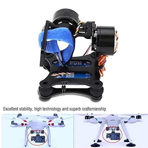 Camera Stabilizer, High Technology Drone Camera Gimbal Metal Brushless Gimbal Board BGC 2.2 for 3/3+ / 4 Camera RC Drone Quadcopter Part (Black) Gimbal Drone