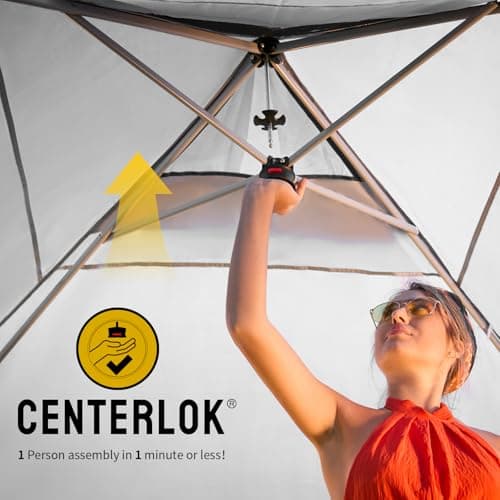 CROWN SHADES 10x10 Pop Up Canopy with 1 Side Wall - Beach Tent with One Push Setup - Outdoor Sun Shade for Events, Parties, Camping - Gazebo with STO-N-Go Cover Bag (Black)