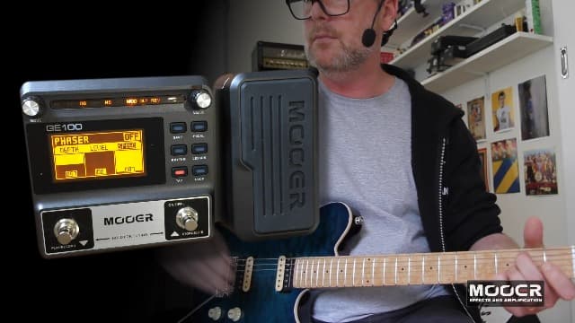 MOOER GE100 Multi-Effects Guitar Pedal with 80 Presets, 66 Effects, Loop and 40 Drum Rythm. Distortion, Expression Volume Wah Pedal, Tap Tempo, Headphone Out, LED Screen, Tuner