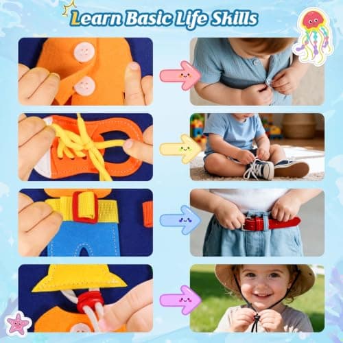 Winblo Toddler Busy Board - Montessori Toys for Toddler Boy Girl Birthday Gift, Educational Learning Sensory Busy Book for Toddlers Boys, Toddlers Activities Travel Toys for Airplane Car B0GYQZCVWG