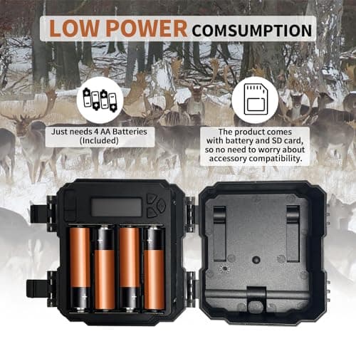 Mini Trail Camera 4 Pack 24MP 1080P HD, Game Cam with SD Card, Waterproof Tiny Deer Camera Night Vision Motion Activated with Fast Trigger Time for Outdoor Wildlife Monitoring