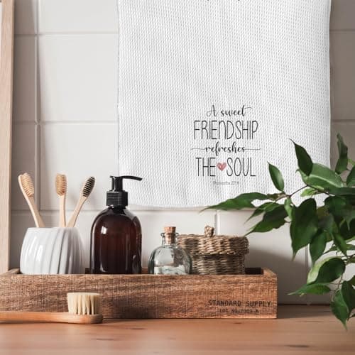 TNUW A Sweet Friendship Refreshes The Soul Kitchen Towels 16X24In, Gift for Friend Woman, Christian Gifts for Women Men, Hand Tea Towels for Kitchen Bathroom Decor B0CXHWXTCK