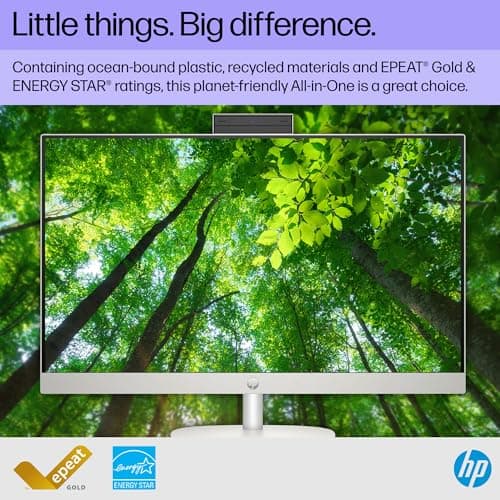 HP 27 inch All-in-One Desktop PC, FHD Display, AMD Ryzen 7 7730U, 32 GB RAM, 1 TB SSD, AMD Radeon Graphics, Windows 11 Home, 27-cr0012 (2024)