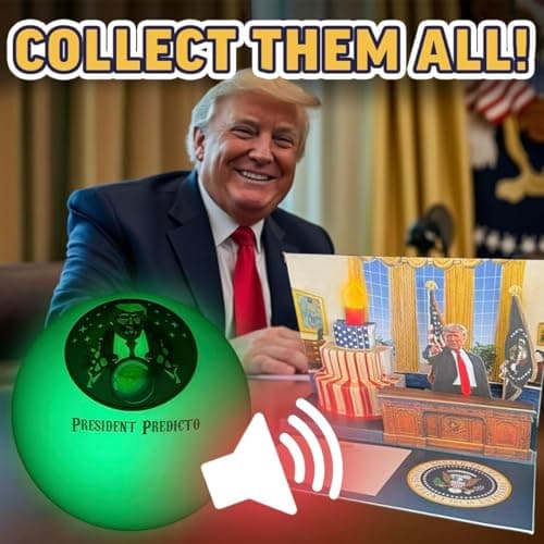 Talking President Predicto - Donald Fortune Teller Ball - Ask Crystal Ball Question & Hear Trump's Real Voice - Makes for Unique Halloween Party Favors & White Elephant Gifts
