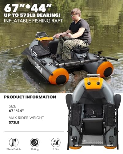 DAMA Triple Chamber SUP Inflatable Stand Up Paddle Board 10'8"*47", Extra Wide Paddle Boards for Adults, Fishing Paddle Board with 3 Removable Fins, 2 Fishing Rod Holders, Kayak Paddle,Portable Bag