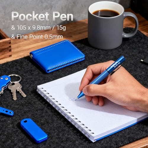 Origin-Joy Mini EDC Bolt Action Tactical Pen, Retractable Tungsten Steel Tip, Compatible with Both Ballpoint and Gel Refills (Black)