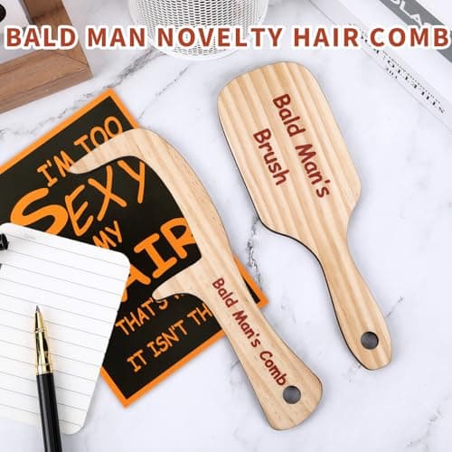 Boss Day Gift Father's Day Prank Gift Hair Loss Comb for Bald Men Birthday Gift for Men Coworker 2PCS Funny Bald Mans Comb Funny Gag Gift Over The Hill Party Gift B0DHD1DH9Y