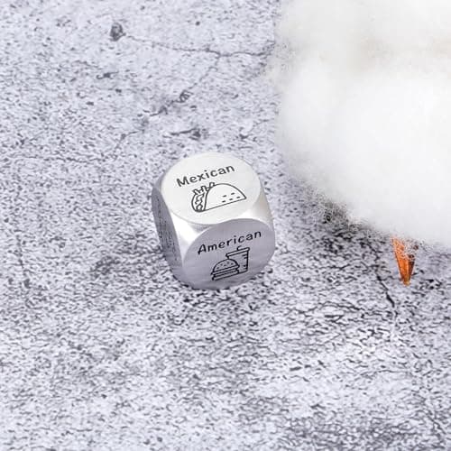 Anniversary Steel Gifts for Him Her Date Night Dice Gift for Boyfriend Girlfriend Wife Husband Couple Women Men Food Dice Decider Sweetest Day Birthday Wedding Valentines Christmas White Elephant