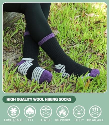 MQELONG Merino Wool Socks for Women Hiking Thermal Winter Thick Warm Cozy Boot Socks