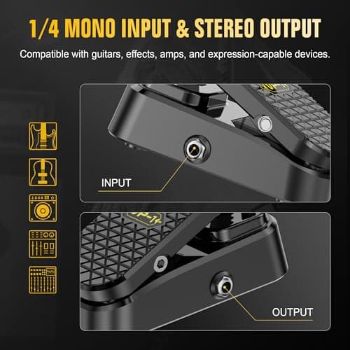 Volume Expression Pedal for Electric Guitar – Dual-Function Passive Foot Controller, No Power Required, Silent Operation, Non-Slip Design, 1/4” Input/Output for Effects and Pedalboards
