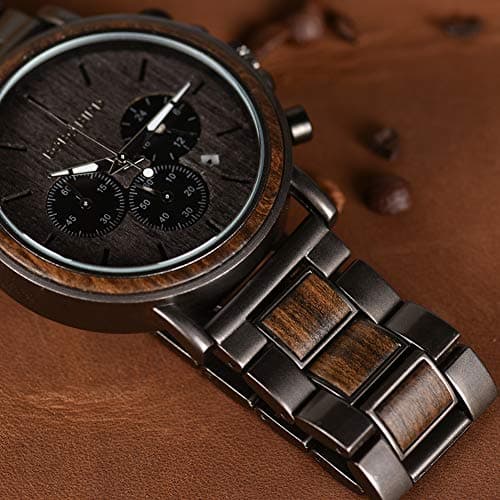 2win Engraved Wooden Watch for Boyfriend My Man Fiancé Husband Customized Personalized Wood Watches for Men Birthday Anniversary Personalized Watch
