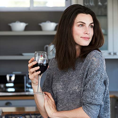 Simply Charmed Christmas Holiday Magnetic Wine Glass Charms & Cocktail Markers Set of 12 - Great Christmas Hostess Gift or Stocking Stuffer