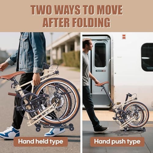 20 Inch Folding Bike for Adults, 7-Speed Foldable Bike for Women & Men, Foldable Bicycle with Dual Disc Brake, Portable Commuter City Bikes with Adjustable Saddle