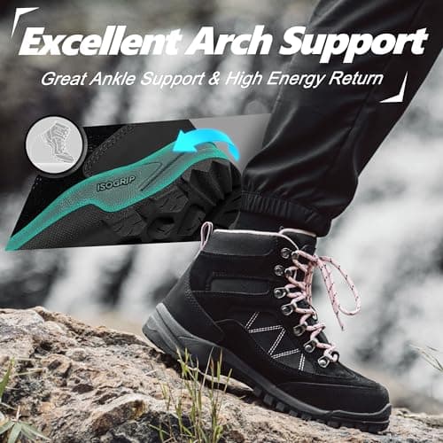 R CORD Hiking Boots Women Waterproof Womens Hiking Boots for Outdoor Trekking Camping Trail Outdoor Hiking Shoes for Women